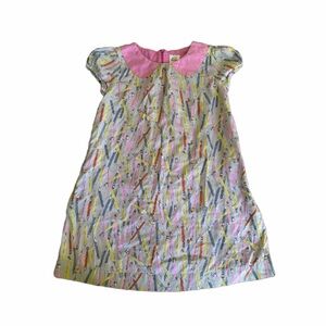 Mini Boden Pink-Collar Pencil Print Dress